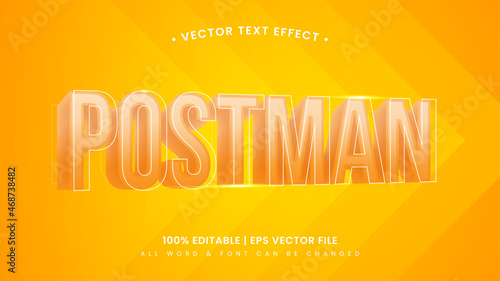 Postman 3d text style effect. Editable illustrator text style.