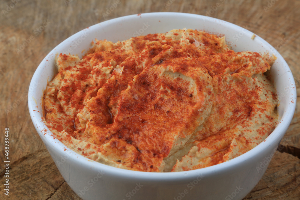 hummus with red paprika hummus with red paprika