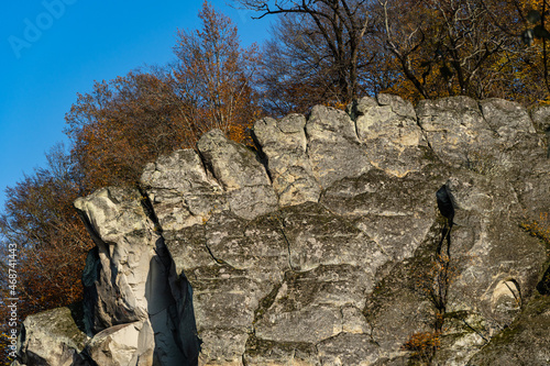 Autumn landscape with the rock 