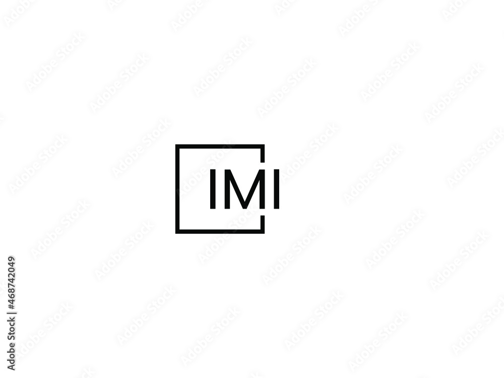 IMI Letter Initial Logo Design Vector Illustration - obrazy, fototapety, plakaty 