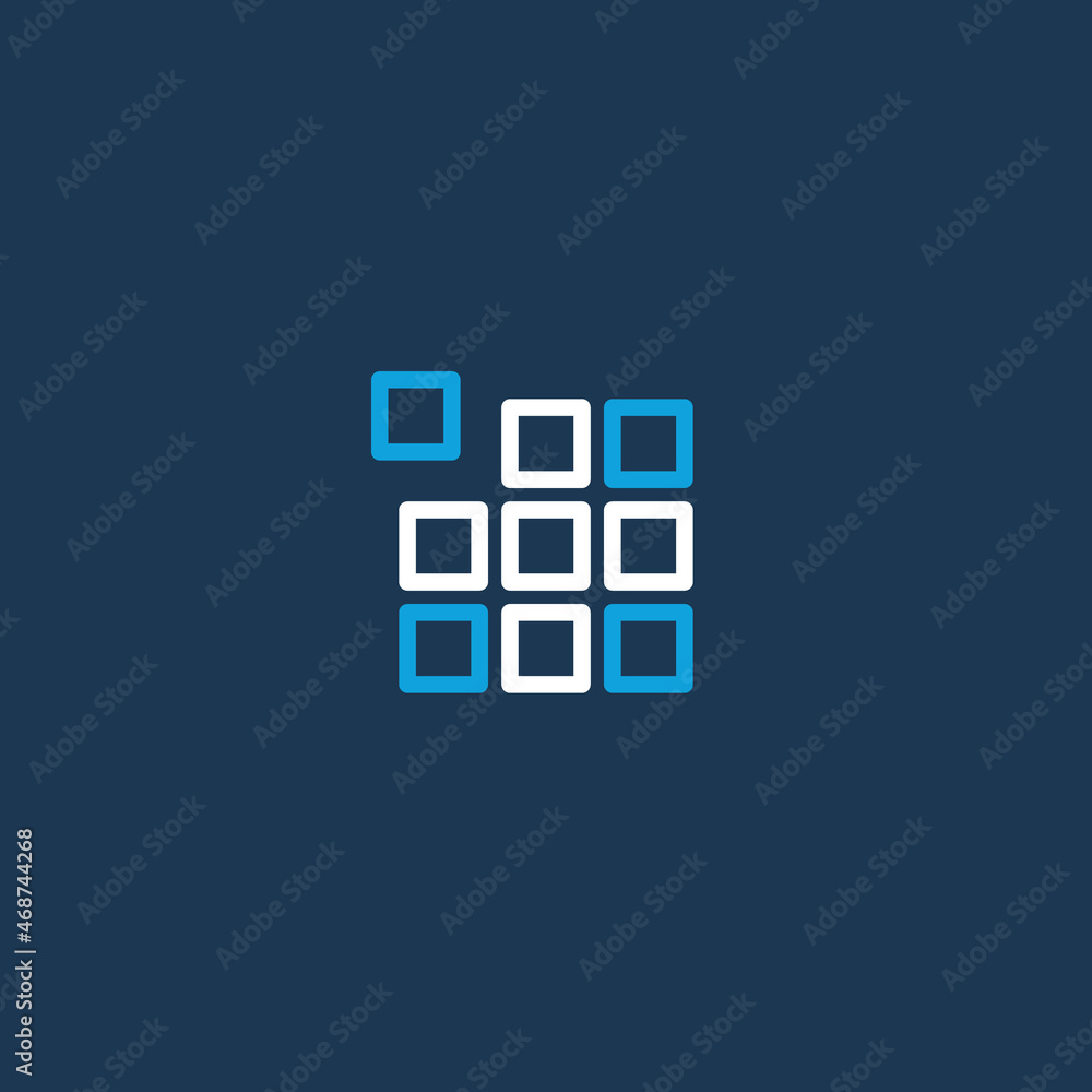 Squares and Medical Cross or Plus Sign logo or icon design Squares and Medical Cross or Plus Sign logo or icon design
