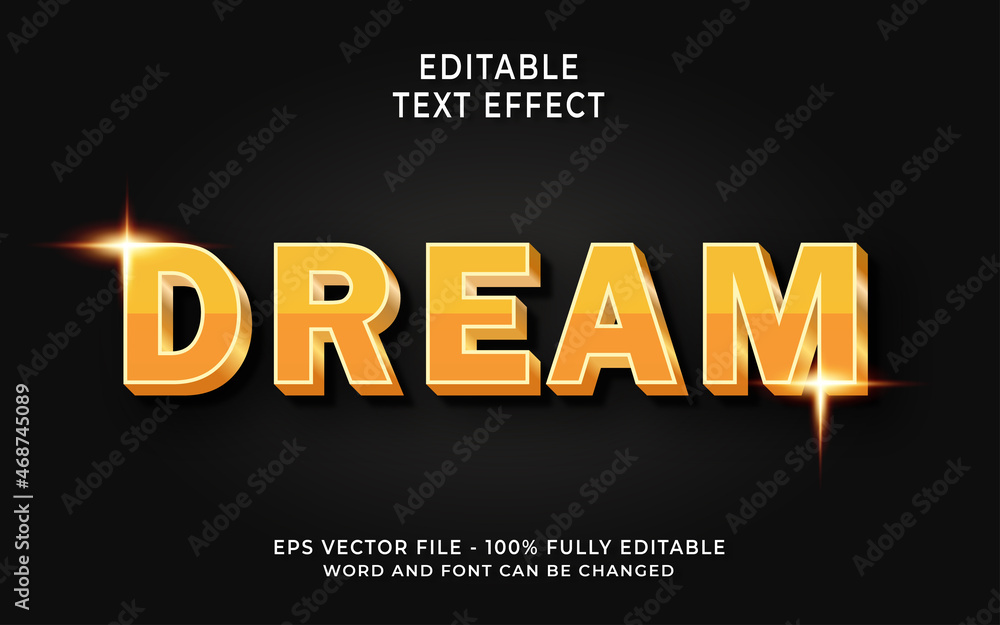 Dream bold style editable text effect