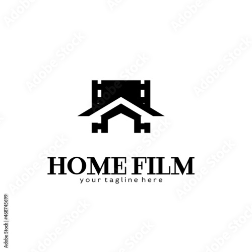 silhouette design logo, Home and Film Lines for Film Production Logo Design,