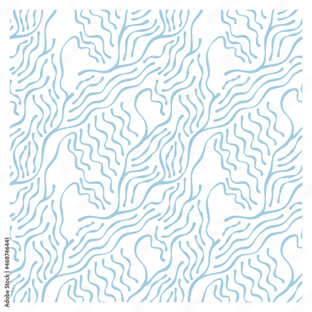 Seamless pattern with blue stormy waves.