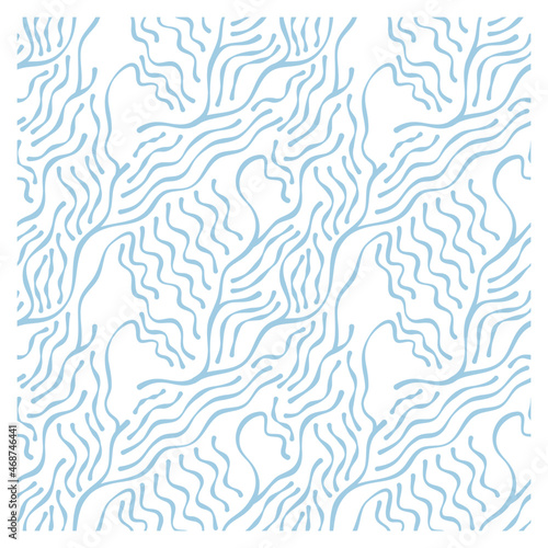 Seamless pattern with blue stormy waves.