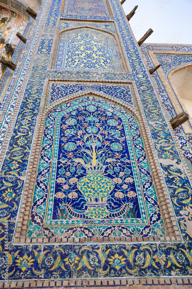 Mosaic panels with floral patterns
