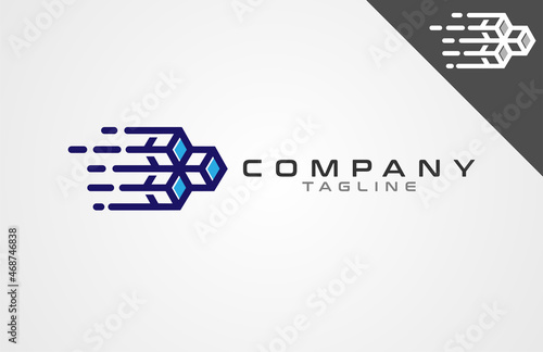 Digital Box Logo. Usable for logistic and technology Logos, Flat Design Logo Template, vector illustration