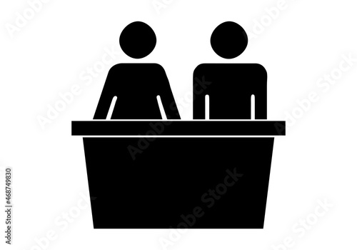 Icono negro de atención al cliente en fondo blanco.