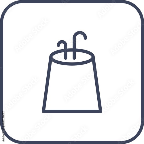 Volcano Line Round Corner Vector Icon Design