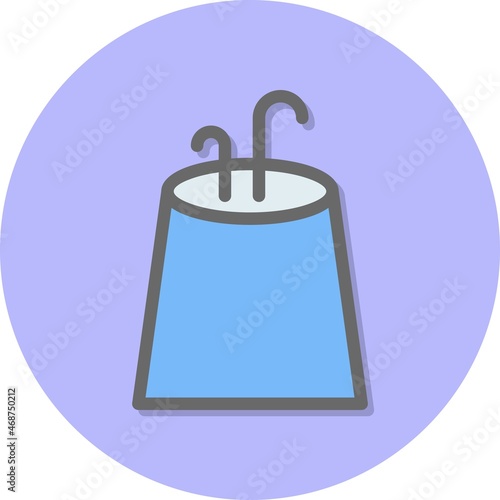 Volcano Line Filled Circle Vector Icon Design