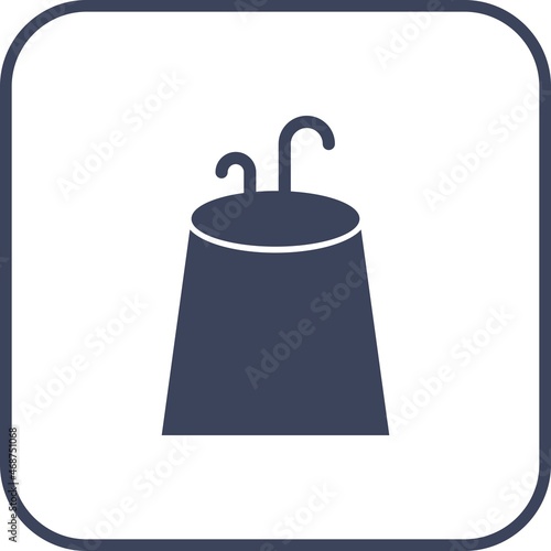 Volcano Glyph Round Corner Vector Icon Design