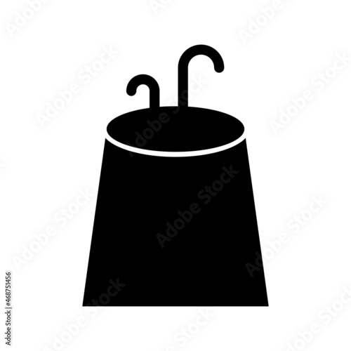Volcano Glyph Vector Icon Design