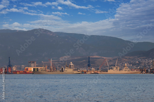 Izmir, Turkey - September 19, 2021 : New skyscrapers district of Izmir city from Karşıyaka. Izmir is Turkey's third largest city photo