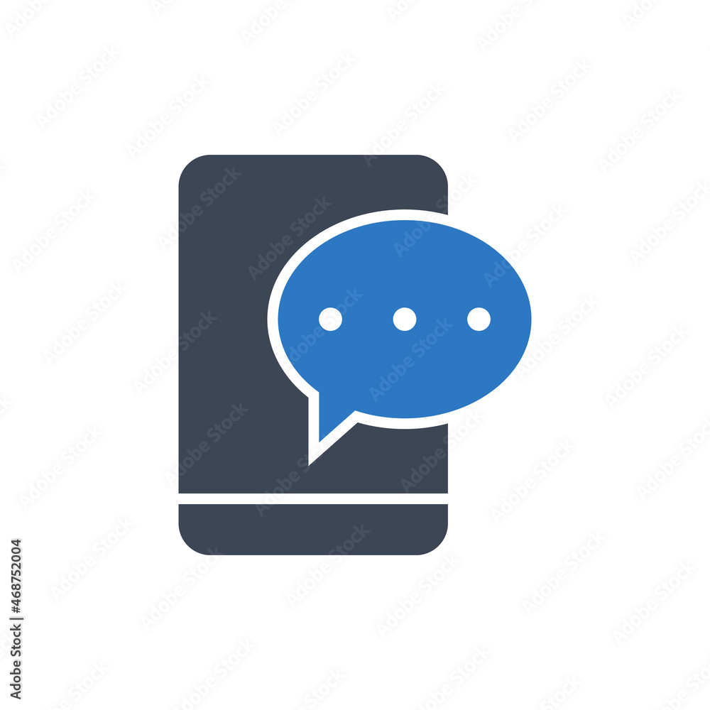 Mobile phone message icon vector graphic
