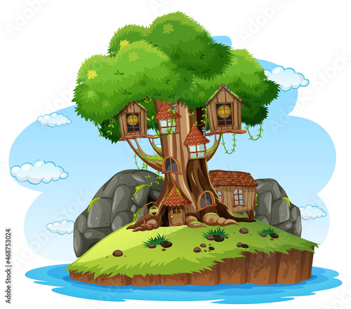 Fantasy tree house with nature element