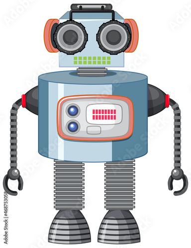 Vintage robot toy on white background