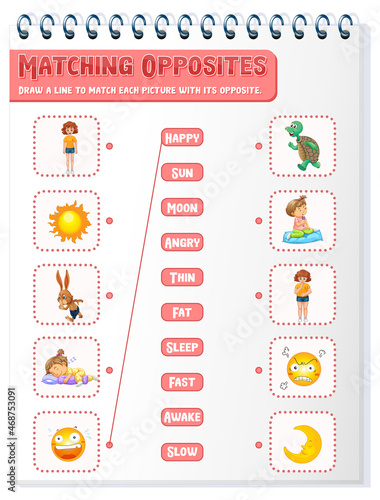 Matching words to pictures worksheet template