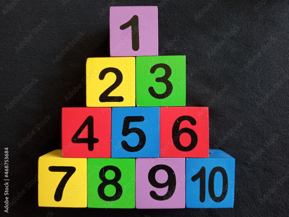 Numbers isolated against a black background Numbers isolated against a black background