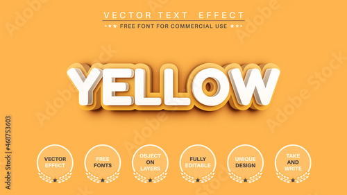 Yellow - Editable Text Effect, Font Style
