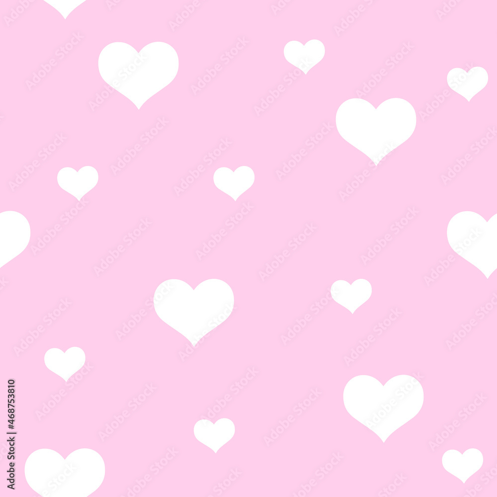 White harts on pink background seamless pattern