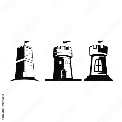 Fotografia inspiration castle logo template, building logo design vector