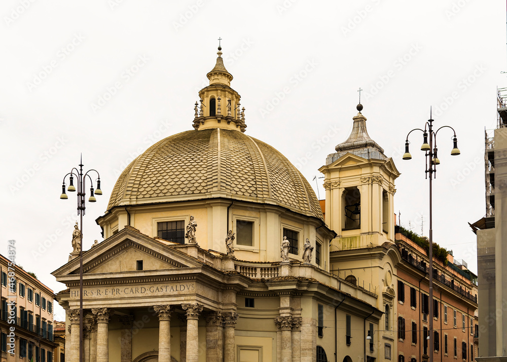 Santa Maria in Montesanto church in Piazza del Popolo (People's Square), Rome, Italy