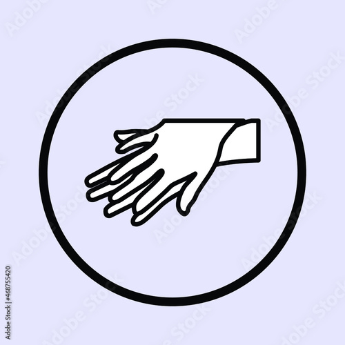 flat design vector illustration. step 2 of 7 how to wash your hands properly