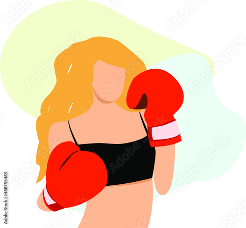 athletic girl in boxing training in the gym
