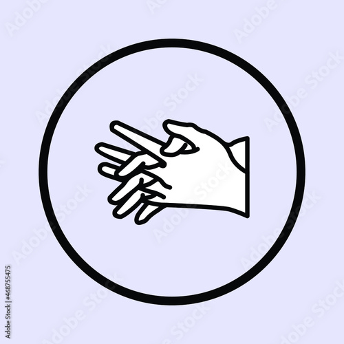 flat design vector illustration. step 3 of 7 how to wash your hands properly