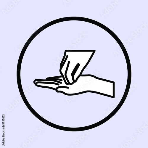 flat design vector illustration. step 6 of 7 how to wash your hands properly