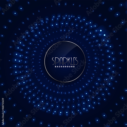 blue circular sparkles glowing background