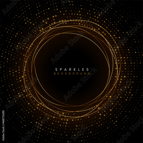 golden sparkles frame glitter background