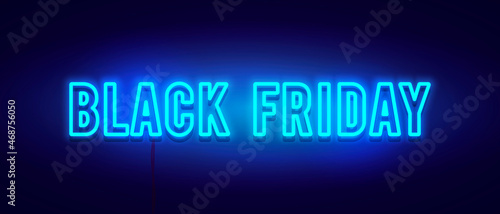 Vector Illustration Black Friday Neon Letter Sign