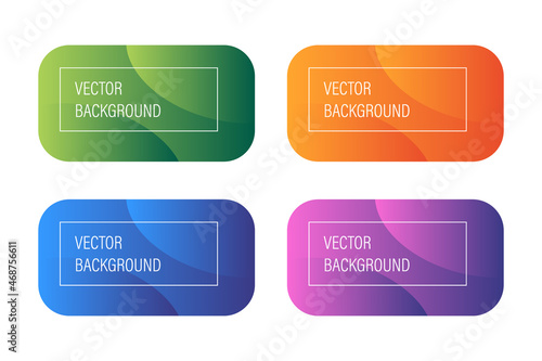 Set, collection of colorful gradient modern trendy backgrounds, frames, banner templates, design elements.