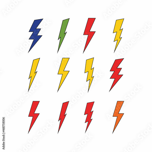 Lightning set logo vector illustrationLightning set logo vector illustration photo