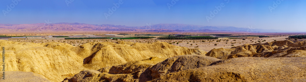 Panorama of the Arava Stream and the Edom Mountains