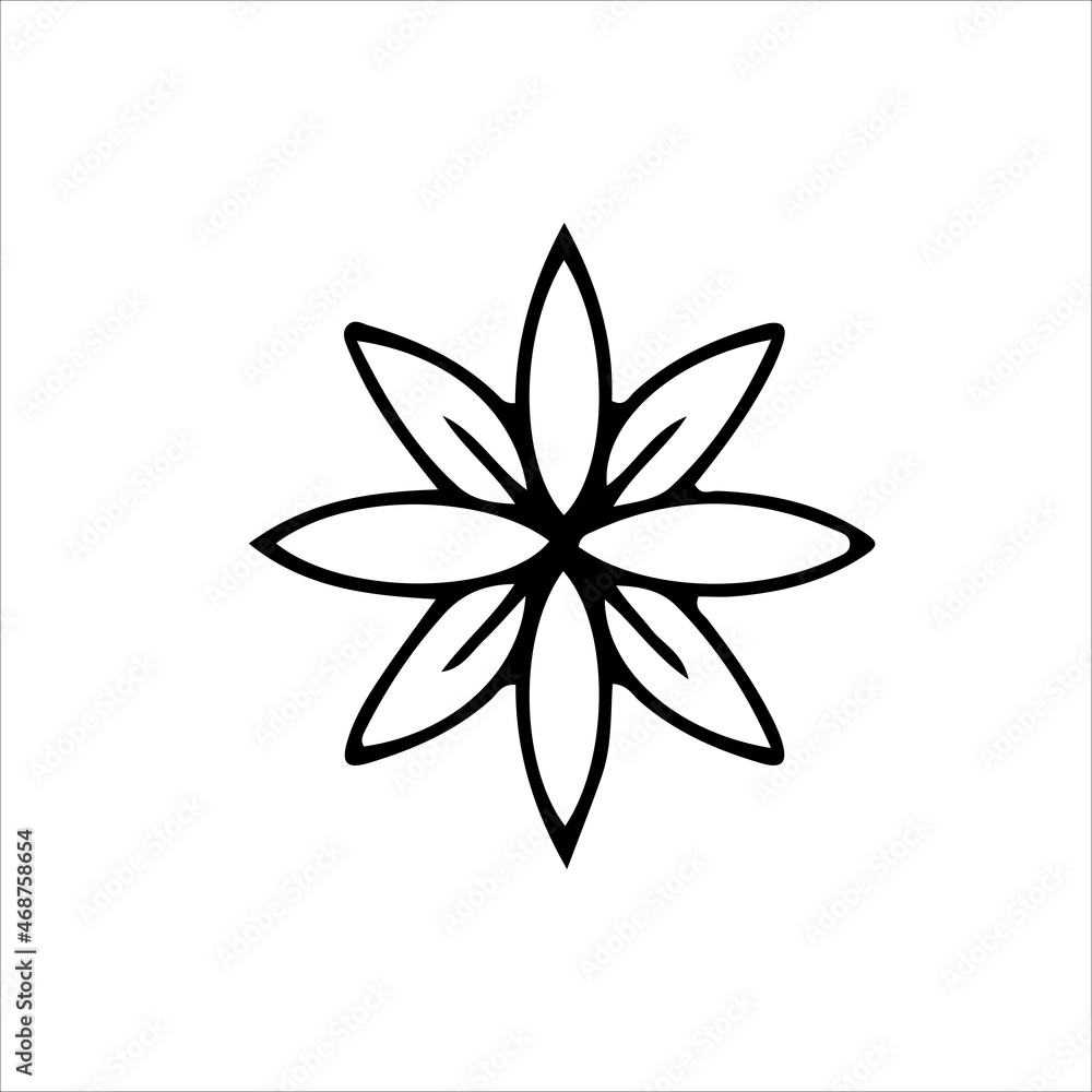 Snowflake decoration in doodle style. Simple decor for a festive Christmas and New Years. Vector illustration isolated on white background. Snowflake decoration in doodle style. Simple decor for a festive Christmas and New Years. Vector illustration isolated on white background.