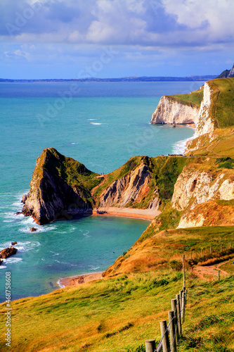 Fotografie Jurassic coast view towards Durdle Door Dorset