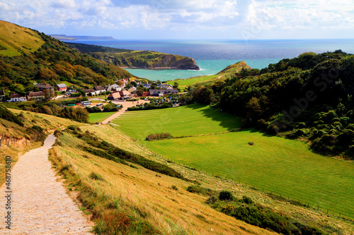 Lulworth Cove Dorset from the South West coast path photo