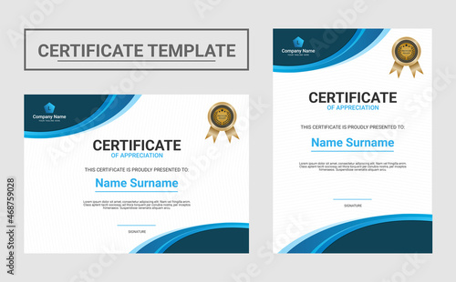 modern certificate of appreciation template. Clean modern certificate.