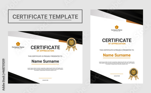 modern certificate of appreciation template. Clean modern certificate.
