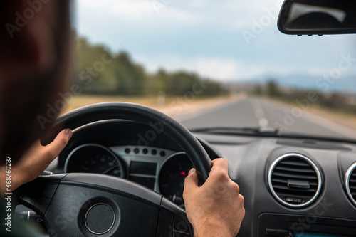 Man driving car