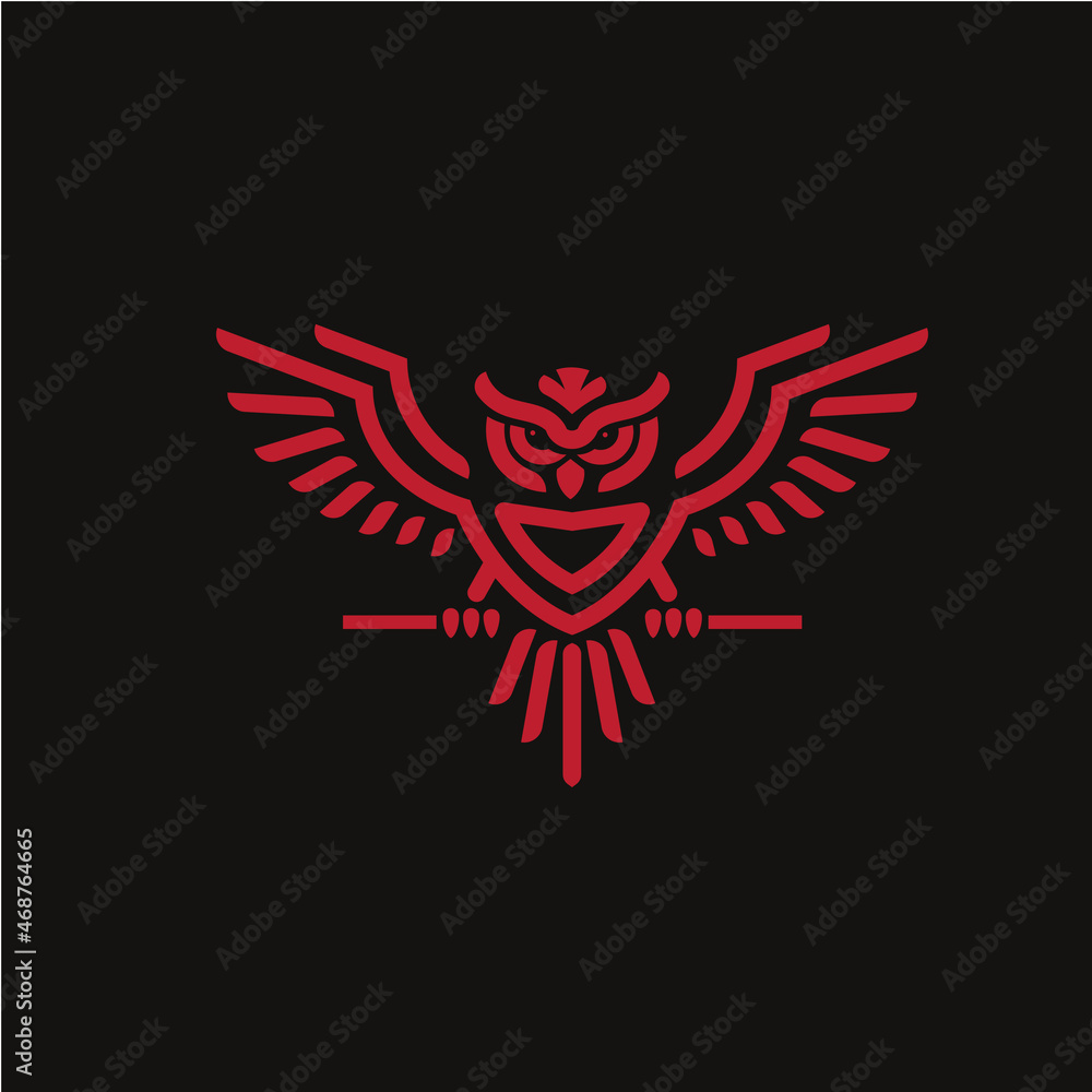 Obraz premium geometric color owl logo vector