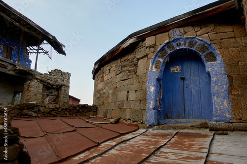 Kubachi, Republic of Dagestan, Russia - August 21, 2021: View of Kubachi, ancient mountain village, in Dagestan mountains. photo