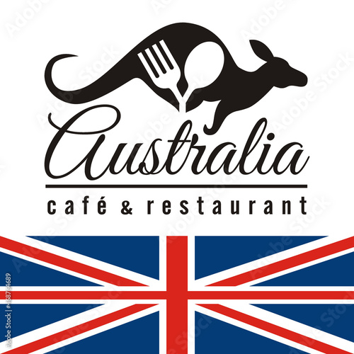australia cafe and restaurant logo vector illustration 