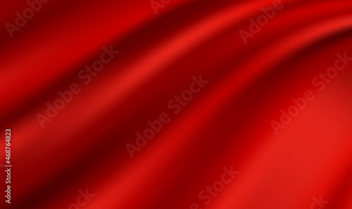 Smooth elegant red silk or satin luxury cloth texture can use as abstract background. Red cloth or liquid wave or wavy folds of grunge silk texture satin velvet material. Christmas background. Vector