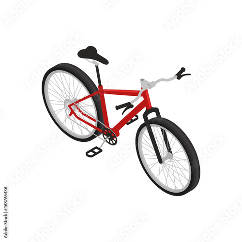 Isometric Mountain Bicycle Composition