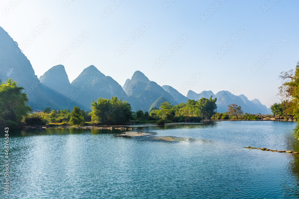 Landscape of the Li River in Yangshuo, China