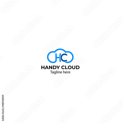Handy Cloud Logo Design HC letter logo Design