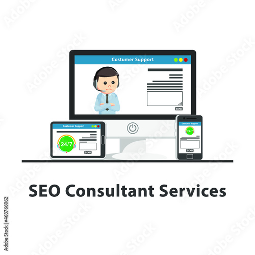 seo consulting services design on white background